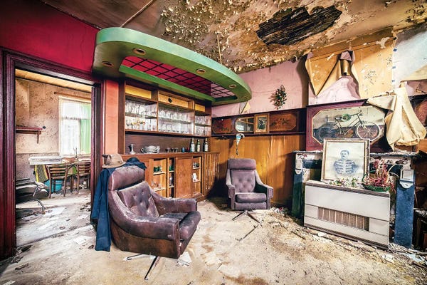 Michael Schwan: Abandoned Living Room by Michael Schwan