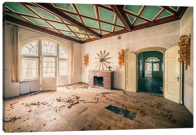 Abandoned Mid Century Modern Living Room Canvas Art Print - Michael Schwan