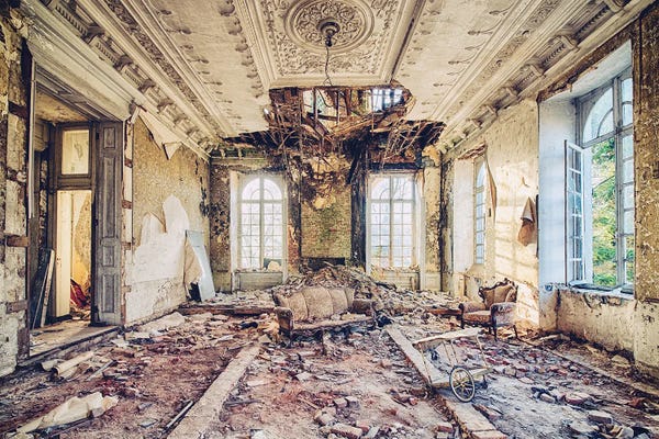 Michael Schwan: Abandoned Victorian Living Room by Michael Schwan