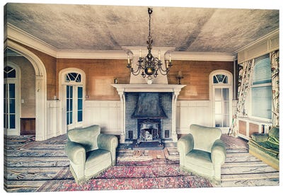 Fire For Two Canvas Art Print - Dereliction Art
