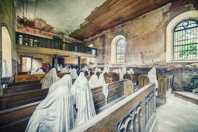 Haunted Church Pews by Michael Schwan art print