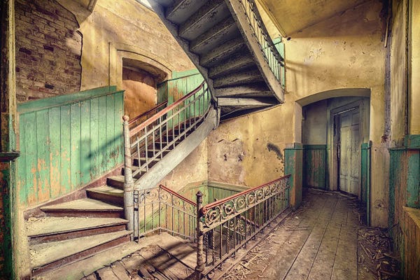 Dereliction: Teal Staircase by Michael Schwan