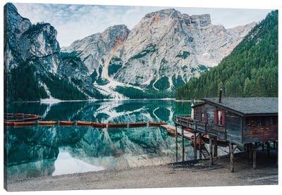 Lago Die Braies Canvas Art Print - Michael Schwan