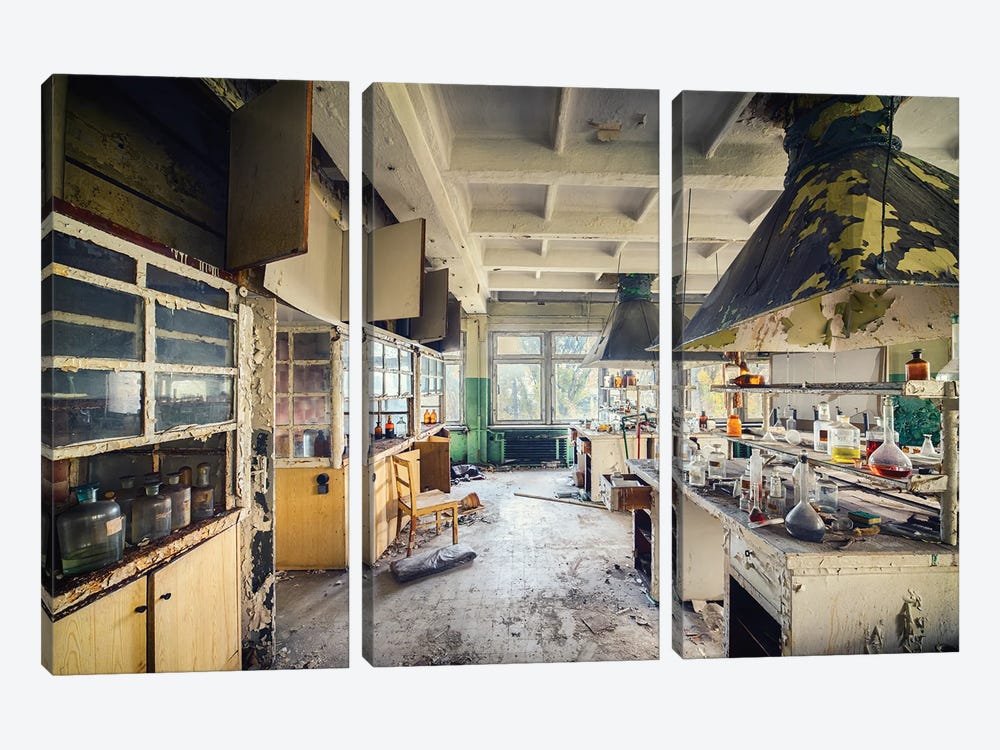 Abandoned Lab by Michael Schwan 3-piece Canvas Art Print