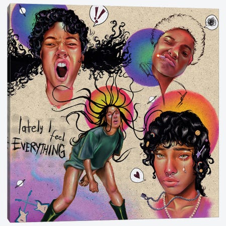 Lately I Feel Everything Canvas Print #MSZ14} by Leon Msipa Art Print