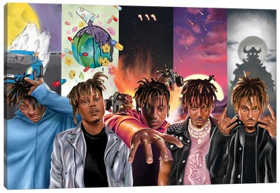 Evolution Of Juice Wrld Canvas Art Print - Pop Collage