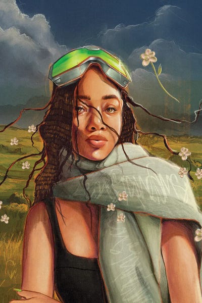 Girl In A Field Of Flowers by Leon Msipa art print