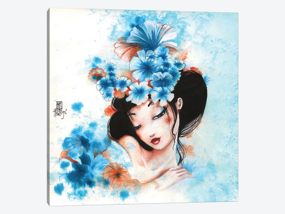 Blue Flowers by Misstigri 1-piece Canvas Print