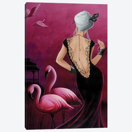 Pink Flamingo Canvas Print #MTG68} by Misstigri Art Print