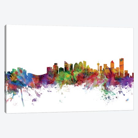 Calgary, Canada Skyline Canvas Print #MTO1000} by Michael Tompsett Canvas Wall Art