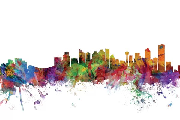 Canada: Rainbow Blend Calgary, Canada Skyline by Michael Tompsett