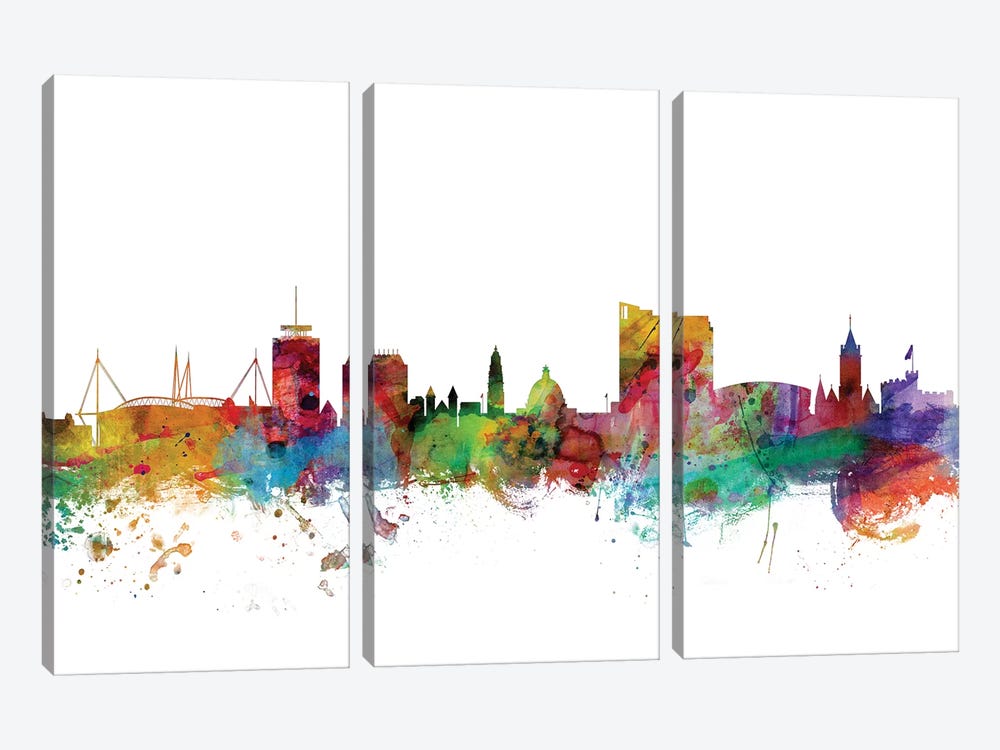 Cardiff, Wales Skyline by Michael Tompsett 3-piece Art Print