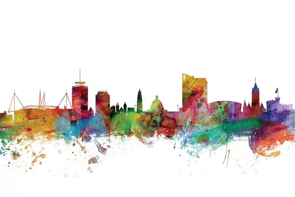 Wales: Rainbow Blend Cardiff, Wales Skyline by Michael Tompsett