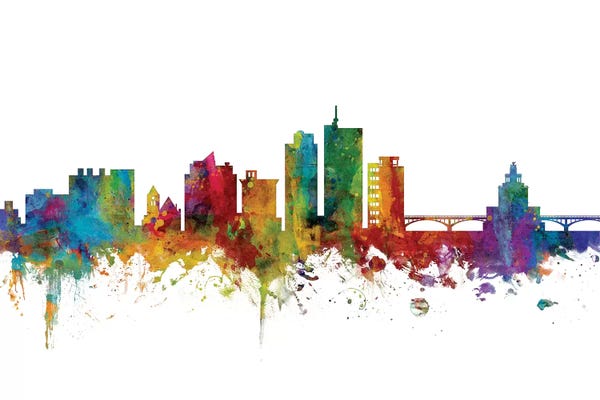 Iowa: Rainbow Blend Cedar, Rapids Iowa Skyline by Michael Tompsett