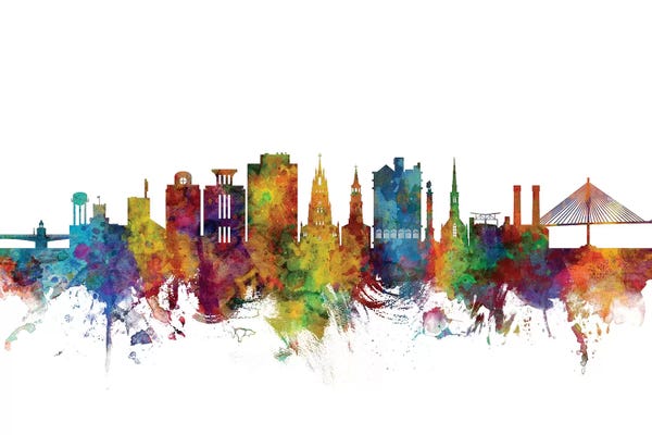 Charleston: Rainbow Blend Charleston, South Carolina Skyline by Michael Tompsett