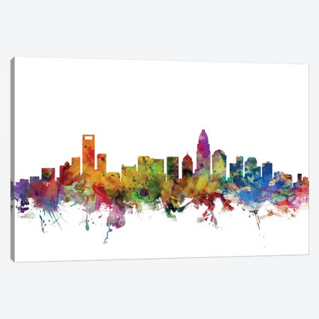 Charlotte, North Carolina Skyline Canvas Print #MTO1008} by Michael Tompsett Canvas Art