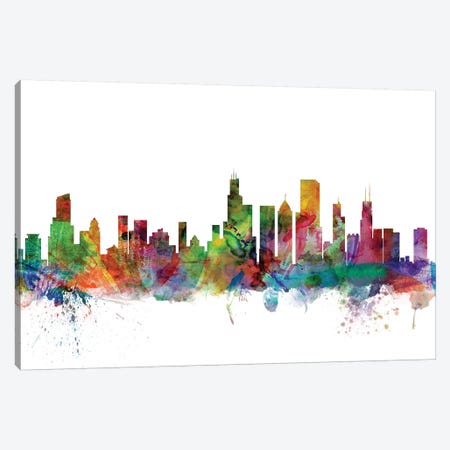 Chicago, Illinois Skyline Canvas Print #MTO1010} by Michael Tompsett Art Print