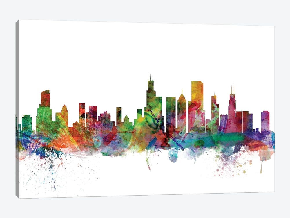 Chicago, Illinois Skyline by Michael Tompsett 1-piece Canvas Art
