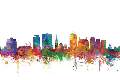 Rainbow Blend Christchurch, New Zealand Skyline by Michael Tompsett acrylic art print