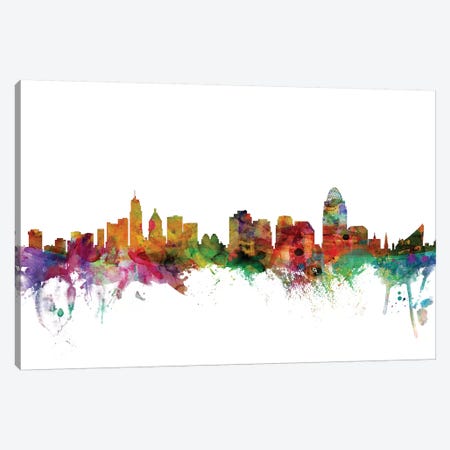 Cincinnati, Ohio Skyline Canvas Print #MTO1012} by Michael Tompsett Canvas Art Print