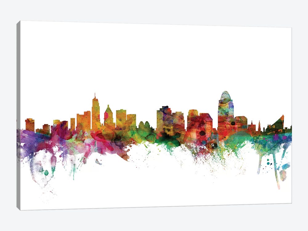 Cincinnati, Ohio Skyline by Michael Tompsett 1-piece Canvas Wall Art