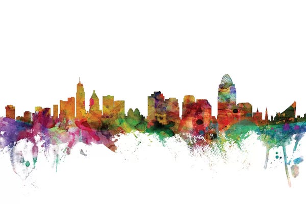 Cincinnati: Rainbow Blend Cincinnati, Ohio Skyline by Michael Tompsett