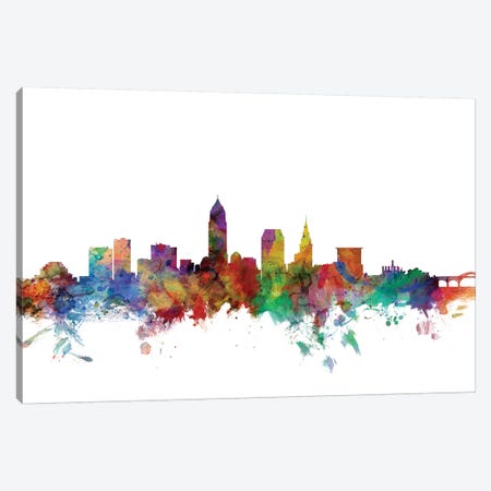 Cleveland, Ohio Skyline Canvas Print #MTO1013} by Michael Tompsett Canvas Art Print
