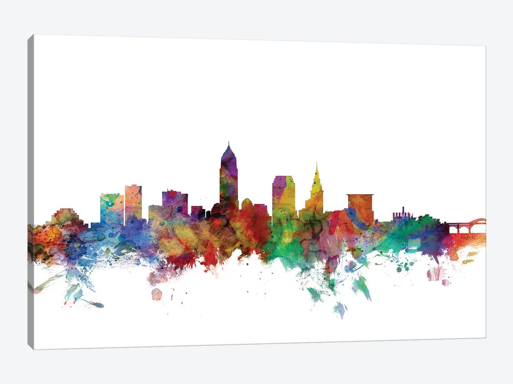 Cleveland, Ohio Skyline by Michael Tompsett 1-piece Canvas Print