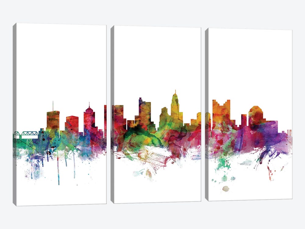 Columbus, Ohio Skyline by Michael Tompsett 3-piece Art Print
