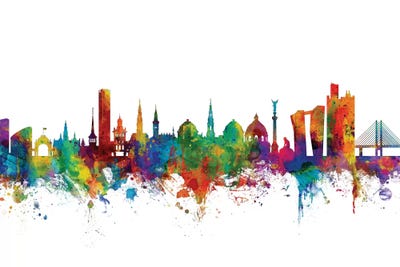 Rainbow Blend Copenhagen, Denmark Skyline by Michael Tompsett framed wall art