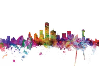 Rainbow Blend Dallas, Texas Skyline by Michael Tompsett canvas print