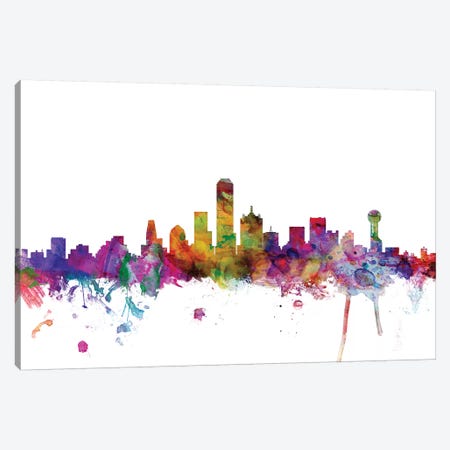 Dallas, Texas Skyline Canvas Print #MTO1019} by Michael Tompsett Canvas Print