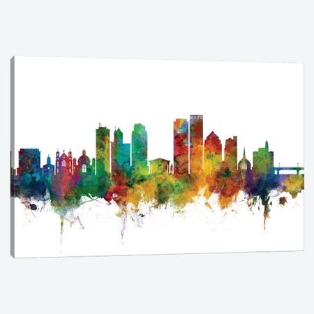 Dayton, Ohio Skyline Canvas Print #MTO1020} by Michael Tompsett Canvas Wall Art