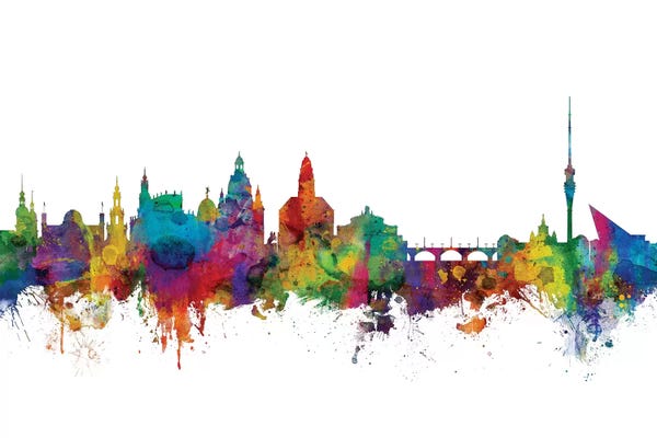Dresden: Rainbow Blend Dresden, Germany Skyline by Michael Tompsett