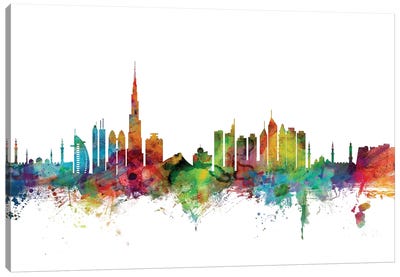 Dubai, UAE Skyline Canvas Art Print