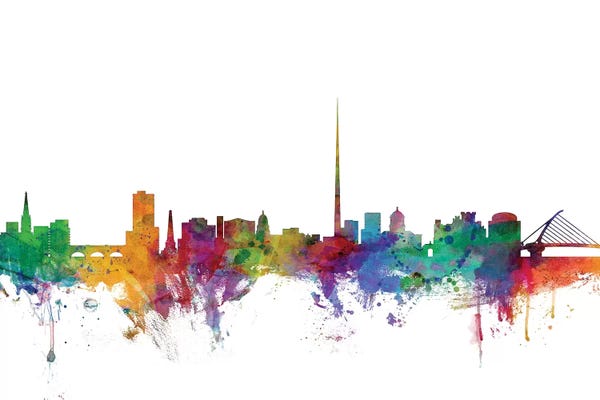 Dublin: Rainbow Blend Dublin, Ireland Skyline by Michael Tompsett