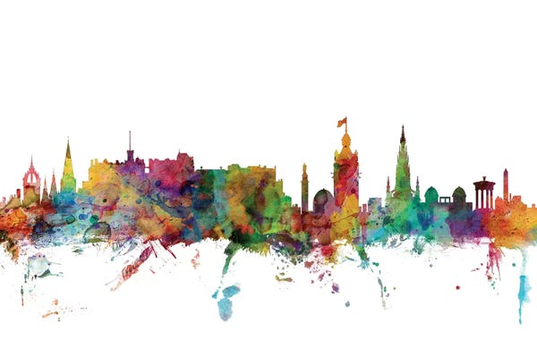 Scotland: Rainbow Blend Edinburgh, Scotland Skyline by Michael Tompsett