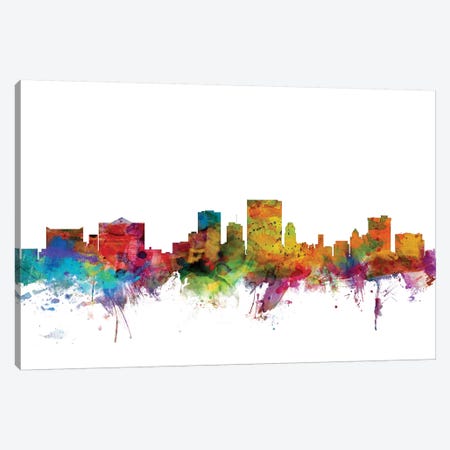El Paso, Texas Skyline Canvas Print #MTO1035} by Michael Tompsett Canvas Art