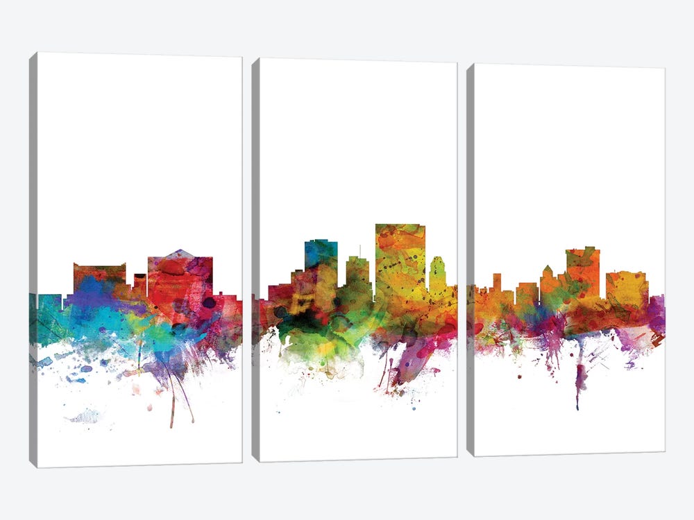 El Paso, Texas Skyline by Michael Tompsett 3-piece Canvas Print