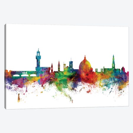 Florence, Italy Skyline Canvas Print #MTO1040} by Michael Tompsett Canvas Art