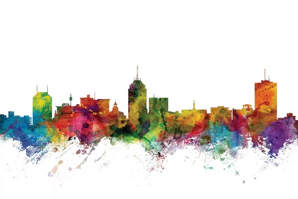 Fresno: Rainbow Blend Fresno, California Skyline by Michael Tompsett