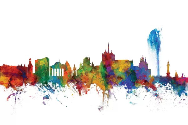 Geneva: Rainbow Blend Geneva, Switzerland Skyline by Michael Tompsett