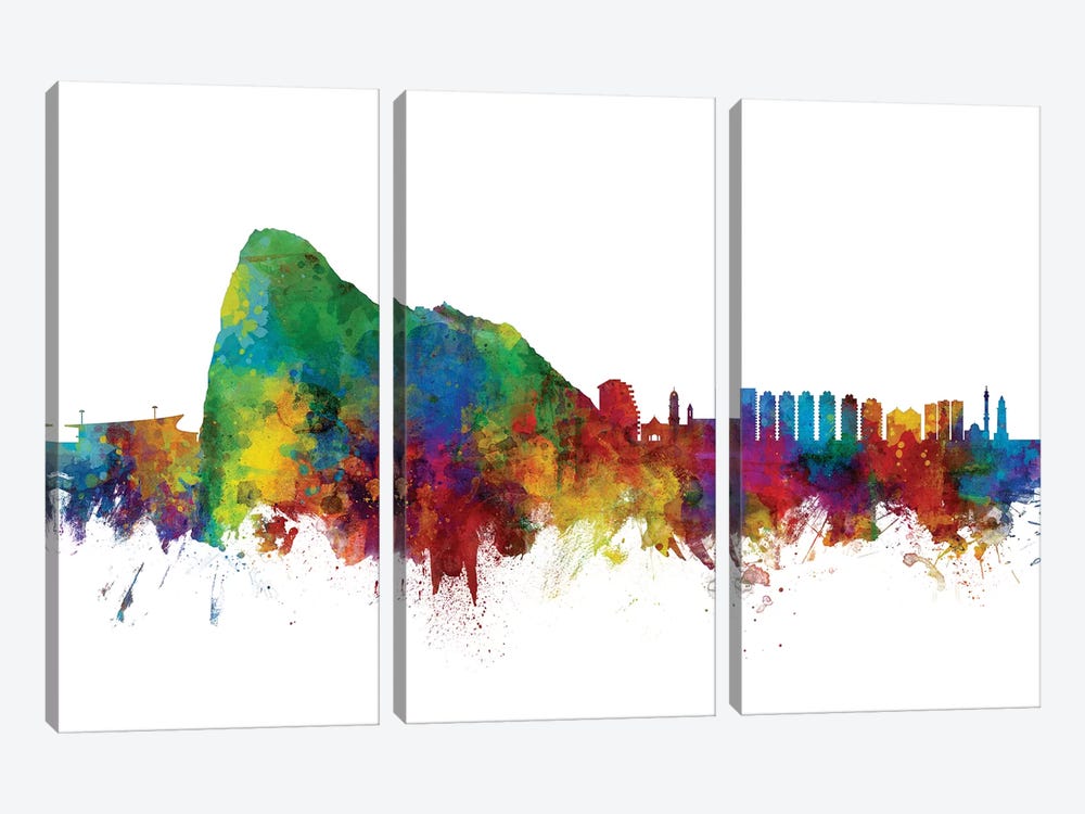 Gibraltar Skyline by Michael Tompsett 3-piece Canvas Art
