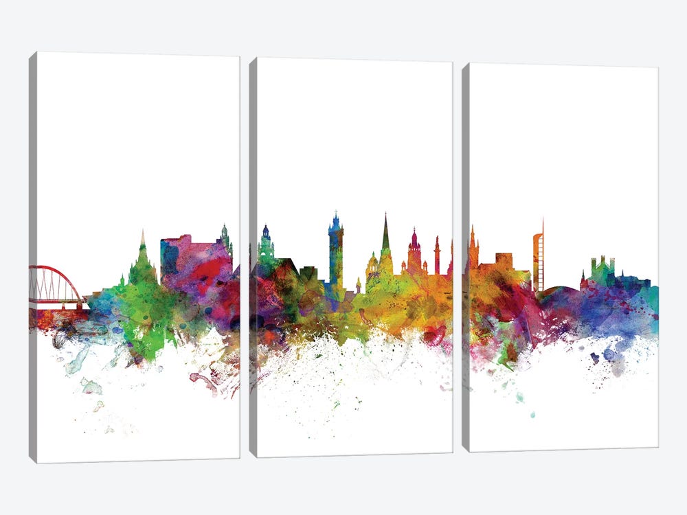 Glasgow, Scotland Skyline by Michael Tompsett 3-piece Art Print