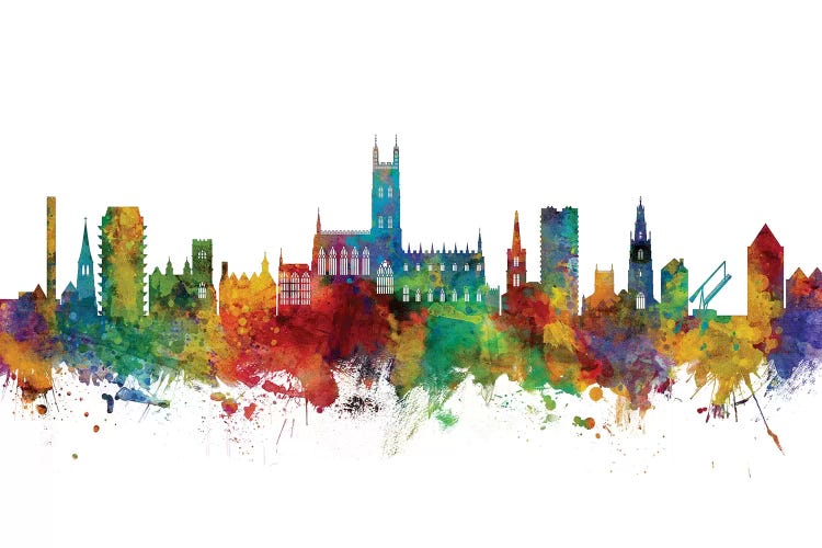 Rainbow Blend Gloucester, England Skyline by Michael Tompsett wall art