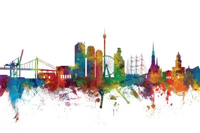 Rainbow Blend Gothenburg, Sweden Skyline by Michael Tompsett canvas print