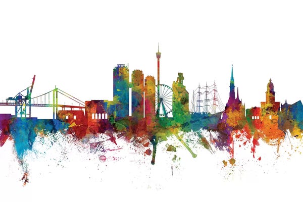 Gothenburg: Rainbow Blend Gothenburg, Sweden Skyline by Michael Tompsett
