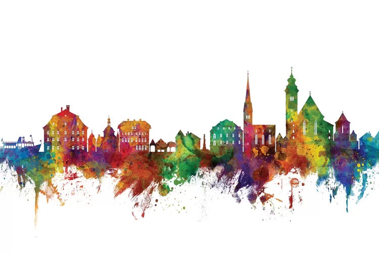 Rainbow Blend Hallstatt, Austria Skyline by Michael Tompsett wall art