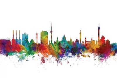 Rainbow Blend Hannover, Germany Skyline by Michael Tompsett art print