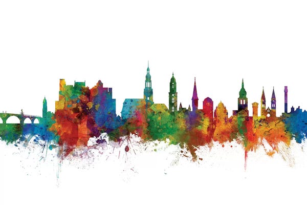 Baden-Wurttemberg: Rainbow Blend Heidelberg, Germany Skyline by Michael Tompsett